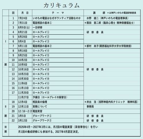 セミナー・講習会｜｜神戸いのちの電話 第41期養成講座受講生募集